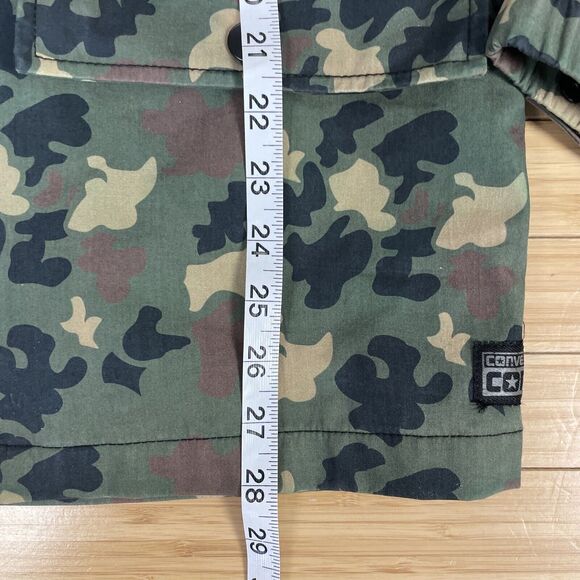 Converse Mens Camo Jacket Military Style Full Front Zip Hooded Size M Pockets - Picture 11 of 12